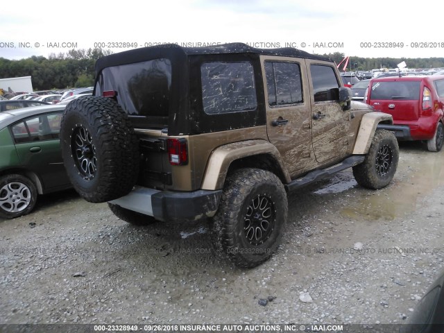 1C4BJWEG1FL604839 - 2015 JEEP WRANGLER UNLIMITE SAHARA GOLD photo 4