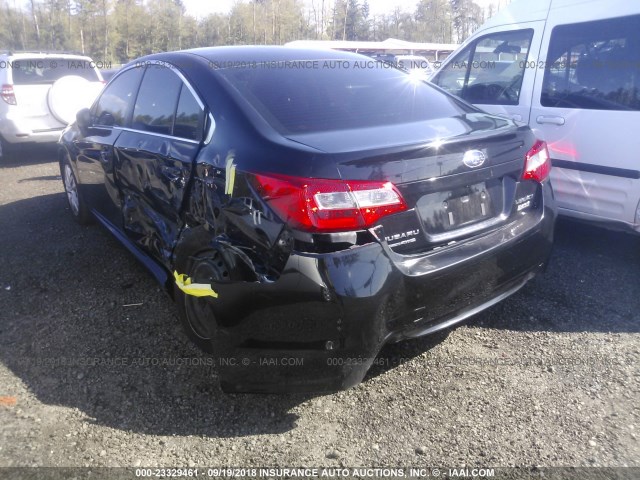 4S3BNAA67G3039809 - 2016 SUBARU LEGACY 2.5I BLACK photo 3