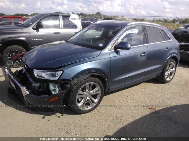 WA1HCCFS8HR014489 - 2017 AUDI Q3 PREMIUM PLUS BLUE photo 2