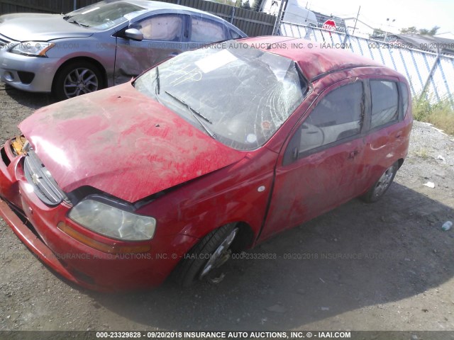KL1TD66626B676339 - 2006 CHEVROLET AVEO LS RED photo 2