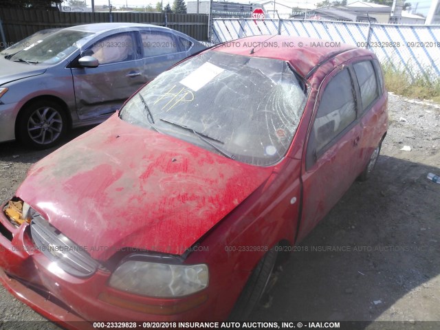 KL1TD66626B676339 - 2006 CHEVROLET AVEO LS RED photo 6