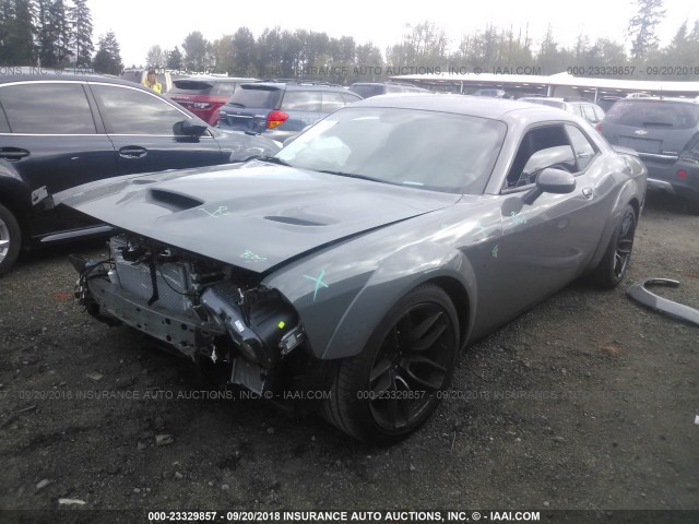 2C3CDZC96JH143181 - 2018 DODGE CHALLENGER SRT HELLCAT GRAY photo 2