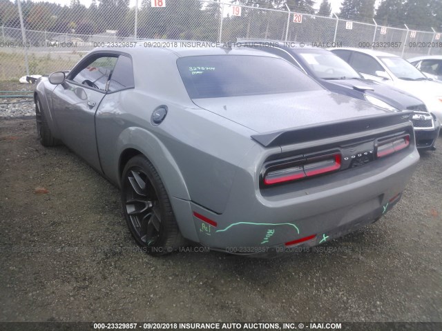 2C3CDZC96JH143181 - 2018 DODGE CHALLENGER SRT HELLCAT GRAY photo 3