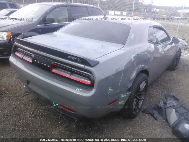 2C3CDZC96JH143181 - 2018 DODGE CHALLENGER SRT HELLCAT GRAY photo 4