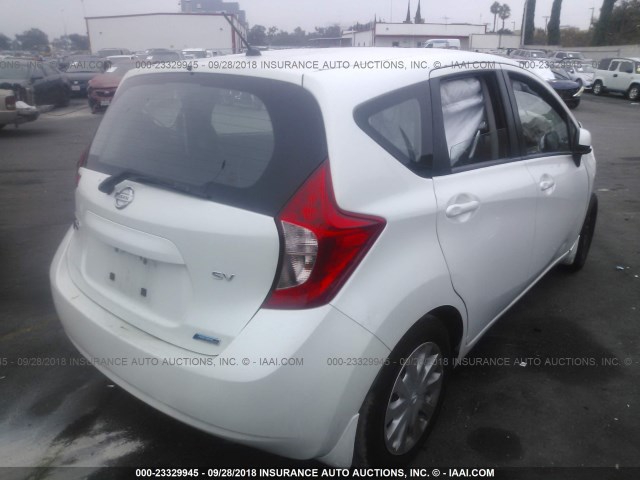 3N1CE2CP8EL403319 - 2014 NISSAN VERSA NOTE S/S PLUS/SV/SL WHITE photo 4