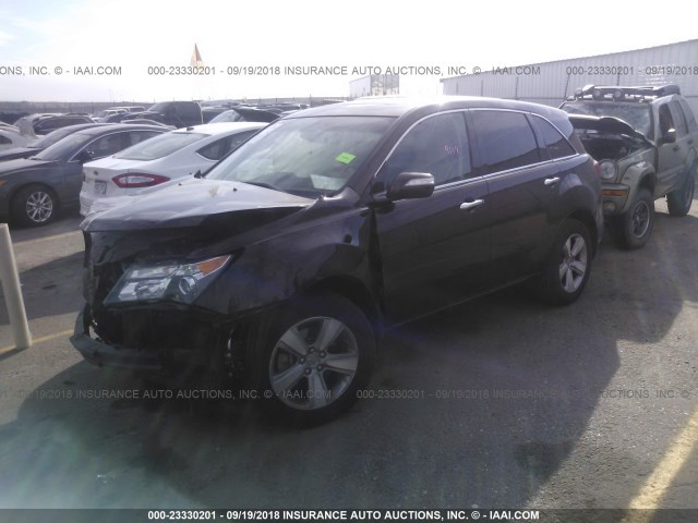 2HNYD2H60AH513722 - 2010 ACURA MDX TECHNOLOGY MAROON photo 2