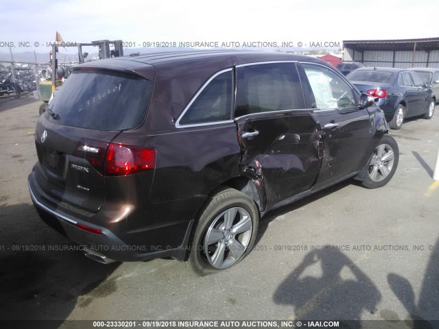 2HNYD2H60AH513722 - 2010 ACURA MDX TECHNOLOGY MAROON photo 4