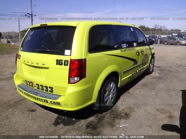 2C4RDGBG3ER130785 - 2014 DODGE GRAND CARAVAN SE GREEN photo 4