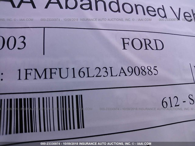 1FMFU16L23LA90885 - 2003 FORD EXPEDITION XLT BLACK photo 9