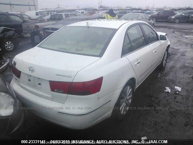 5NPEU46C19H569345 - 2009 HYUNDAI SONATA SE/LIMITED WHITE photo 4