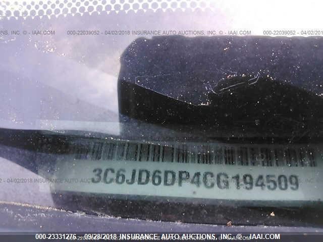 3C6JD6DP4CG194509 - 2012 DODGE RAM 1500 ST BLACK photo 9