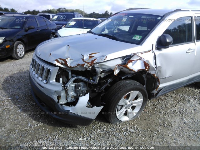 1J4NT1FB0BD228016 - 2011 JEEP COMPASS SPORT SILVER photo 6