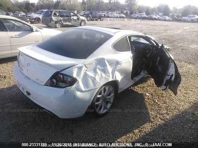 KMHHN66F28U270544 - 2008 HYUNDAI TIBURON GT/SE/GT LIMITED WHITE photo 4