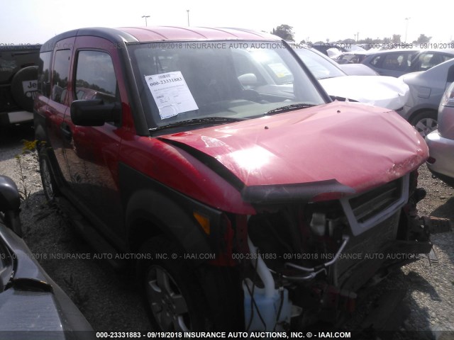 5J6YH28685L005186 - 2005 HONDA ELEMENT EX RED photo 1