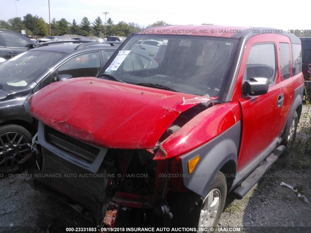 5J6YH28685L005186 - 2005 HONDA ELEMENT EX RED photo 2