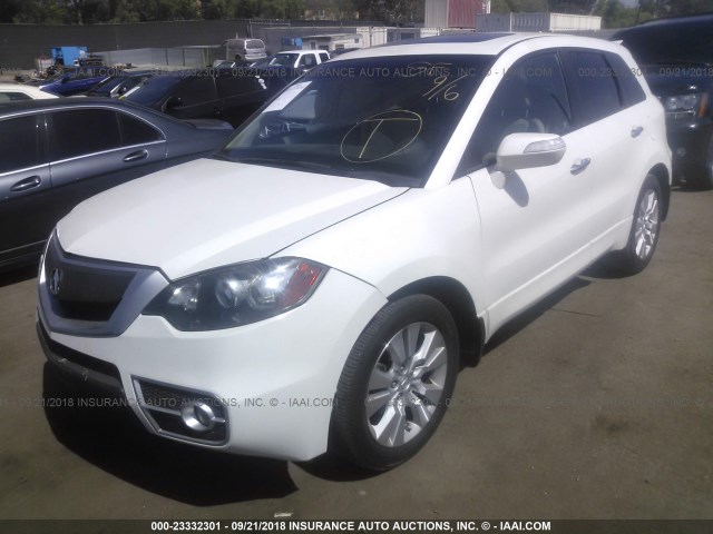 5J8TB2H5XAA004802 - 2010 ACURA RDX TECHNOLOGY WHITE photo 2