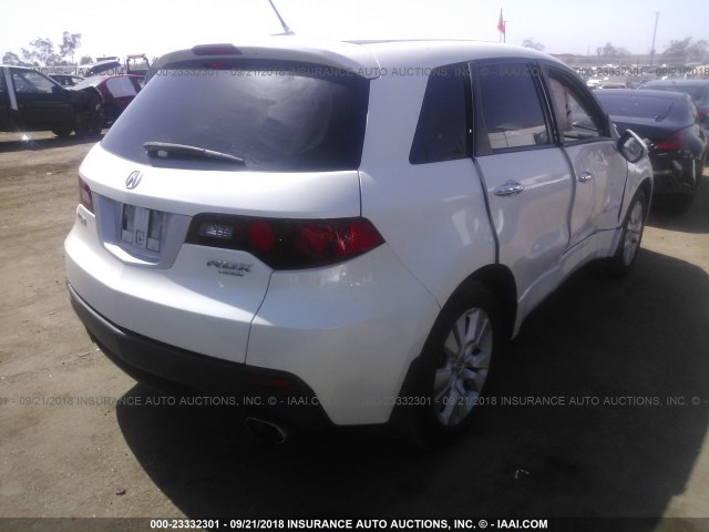 5J8TB2H5XAA004802 - 2010 ACURA RDX TECHNOLOGY WHITE photo 4