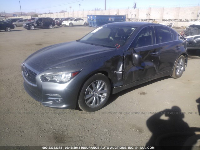 JN1CV7AP8GM203078 - 2016 INFINITI Q50 GRAY photo 2