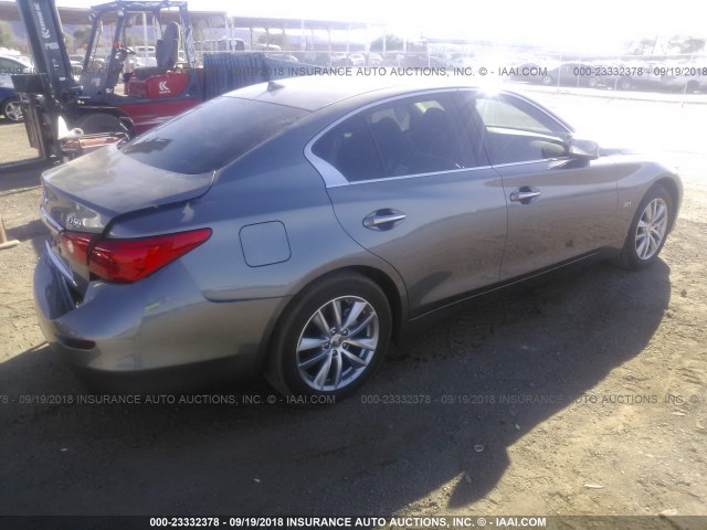 JN1CV7AP8GM203078 - 2016 INFINITI Q50 GRAY photo 4