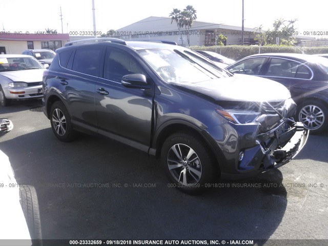 JTMWFREV3JJ730935 - 2018 TOYOTA RAV4 ADVENTURE/XLE GRAY photo 1