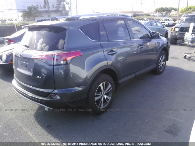 JTMWFREV3JJ730935 - 2018 TOYOTA RAV4 ADVENTURE/XLE GRAY photo 4