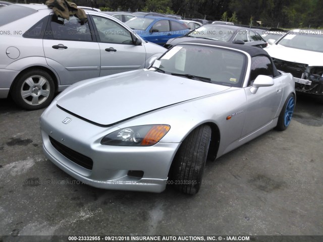 JHMAP11412T005537 - 2002 HONDA S2000 SILVER photo 2