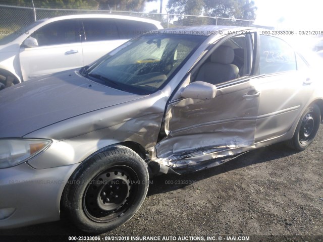 4T1BE32K65U545884 - 2005 TOYOTA CAMRY LE/XLE/SE GOLD photo 6