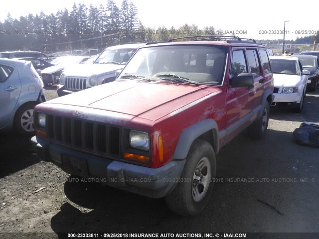 1J4FJ68S1WL255449 - 1998 JEEP CHEROKEE SPORT/CLASSIC RED photo 2