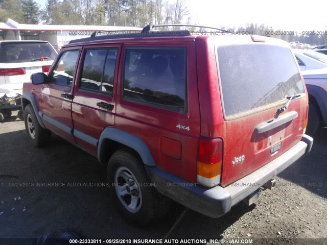 1J4FJ68S1WL255449 - 1998 JEEP CHEROKEE SPORT/CLASSIC RED photo 3