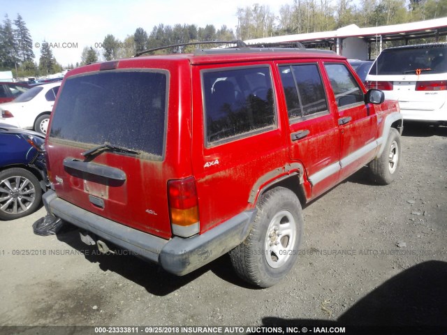 1J4FJ68S1WL255449 - 1998 JEEP CHEROKEE SPORT/CLASSIC RED photo 4