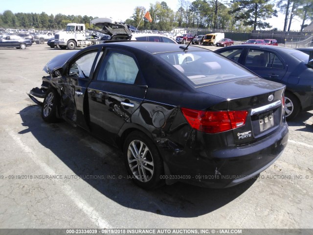 KNAFU4A24B5373373 - 2011 KIA FORTE EX BLACK photo 3