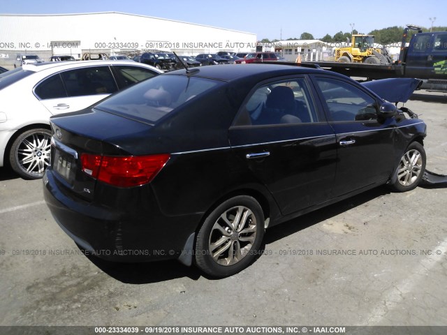 KNAFU4A24B5373373 - 2011 KIA FORTE EX BLACK photo 4