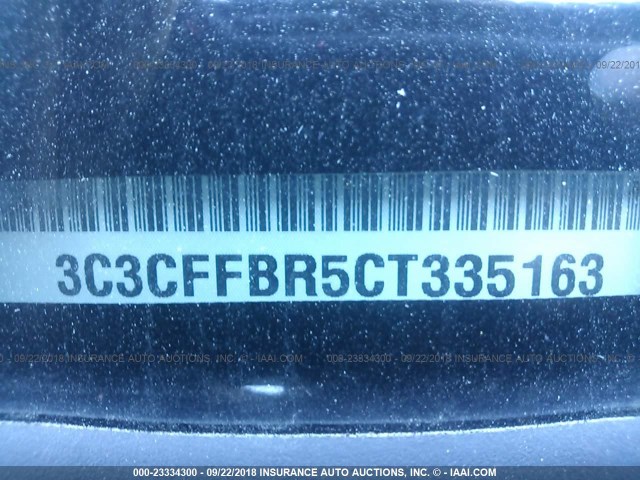 3C3CFFBR5CT335163 - 2012 FIAT 500 SPORT RED photo 9