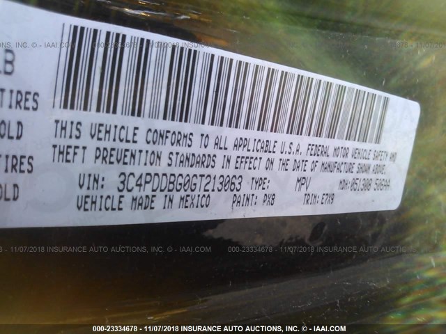 3C4PDDBG0GT213063 - 2016 DODGE JOURNEY SXT BLACK photo 9