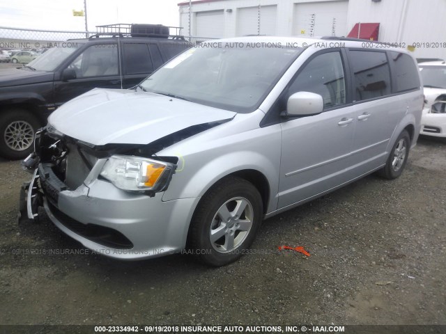 2C4RDGCG0CR178532 - 2012 DODGE GRAND CARAVAN SXT SILVER photo 2