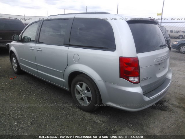 2C4RDGCG0CR178532 - 2012 DODGE GRAND CARAVAN SXT SILVER photo 3