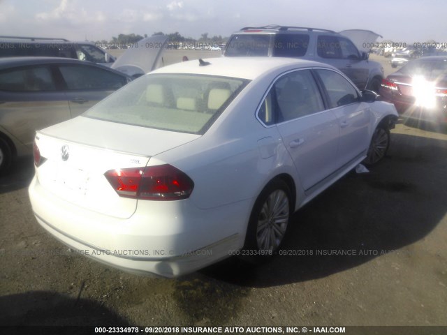 1VWCH7A36DC029382 - 2013 VOLKSWAGEN PASSAT SEL WHITE photo 4