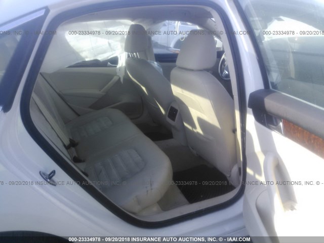 1VWCH7A36DC029382 - 2013 VOLKSWAGEN PASSAT SEL WHITE photo 8