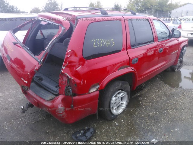 1B4HS28Y6WF125980 - 1998 DODGE DURANGO RED photo 4