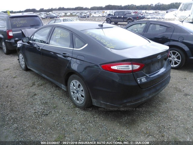 3FA6P0G72DR198973 - 2013 FORD FUSION S BLACK photo 3