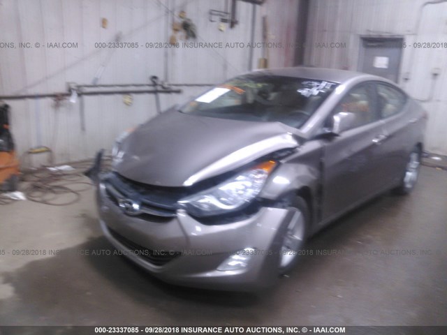 5NPDH4AE5CH081208 - 2012 HYUNDAI ELANTRA GLS/LIMITED GRAY photo 2