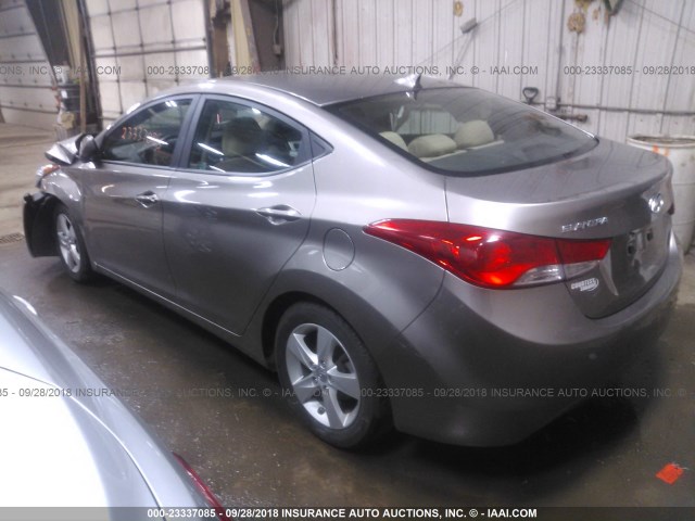 5NPDH4AE5CH081208 - 2012 HYUNDAI ELANTRA GLS/LIMITED GRAY photo 3