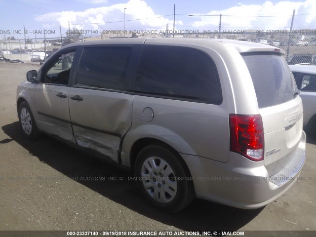 2C4RDGBG9FR512837 - 2015 DODGE GRAND CARAVAN SE TAN photo 3