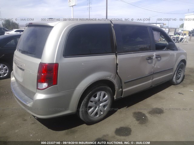 2C4RDGBG9FR512837 - 2015 DODGE GRAND CARAVAN SE TAN photo 4