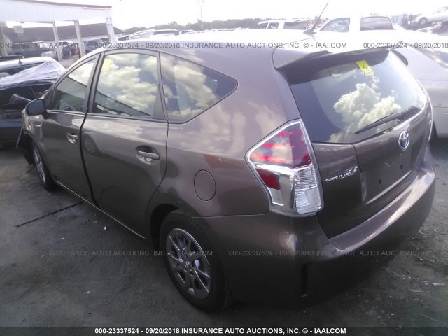 JTDZN3EU6FJ021041 - 2015 TOYOTA PRIUS V BROWN photo 3