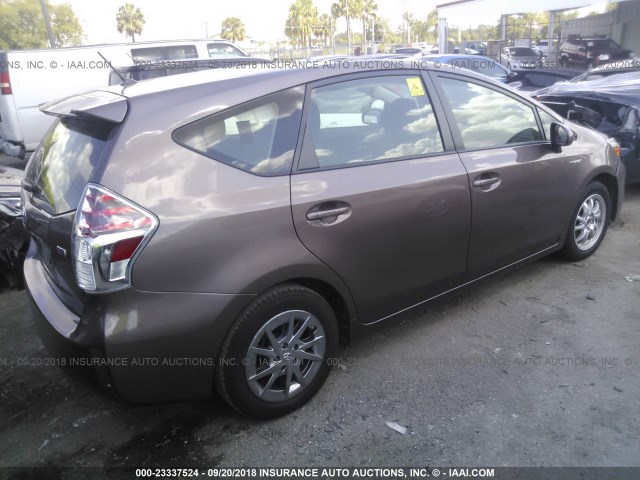 JTDZN3EU6FJ021041 - 2015 TOYOTA PRIUS V BROWN photo 4