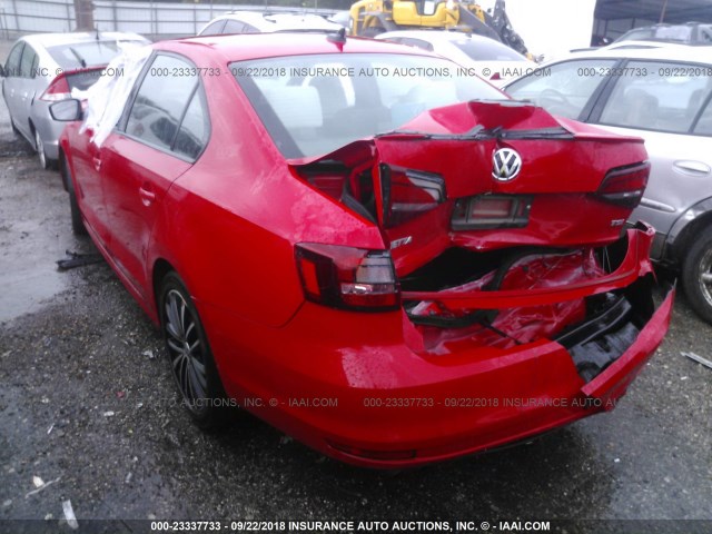 3VWD17AJXGM290931 - 2016 VOLKSWAGEN JETTA SPORT RED photo 3