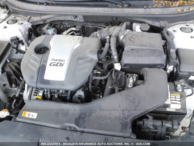 5NPE24AA2FH150752 - 2015 HYUNDAI SONATA ECO SILVER photo 10