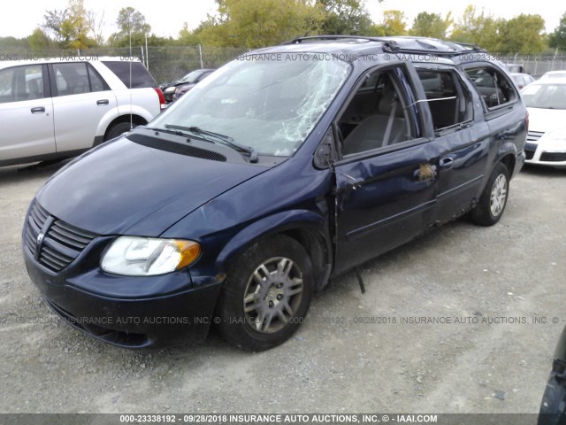 2D4GP24R45R109625 - 2005 DODGE GRAND CARAVAN SE BLUE photo 2