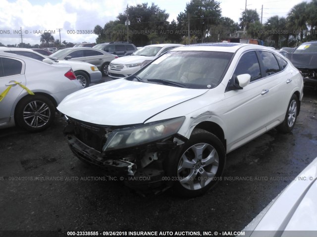 5J6TF1H55AL012365 - 2010 HONDA ACCORD CROSSTOUR EXL WHITE photo 2